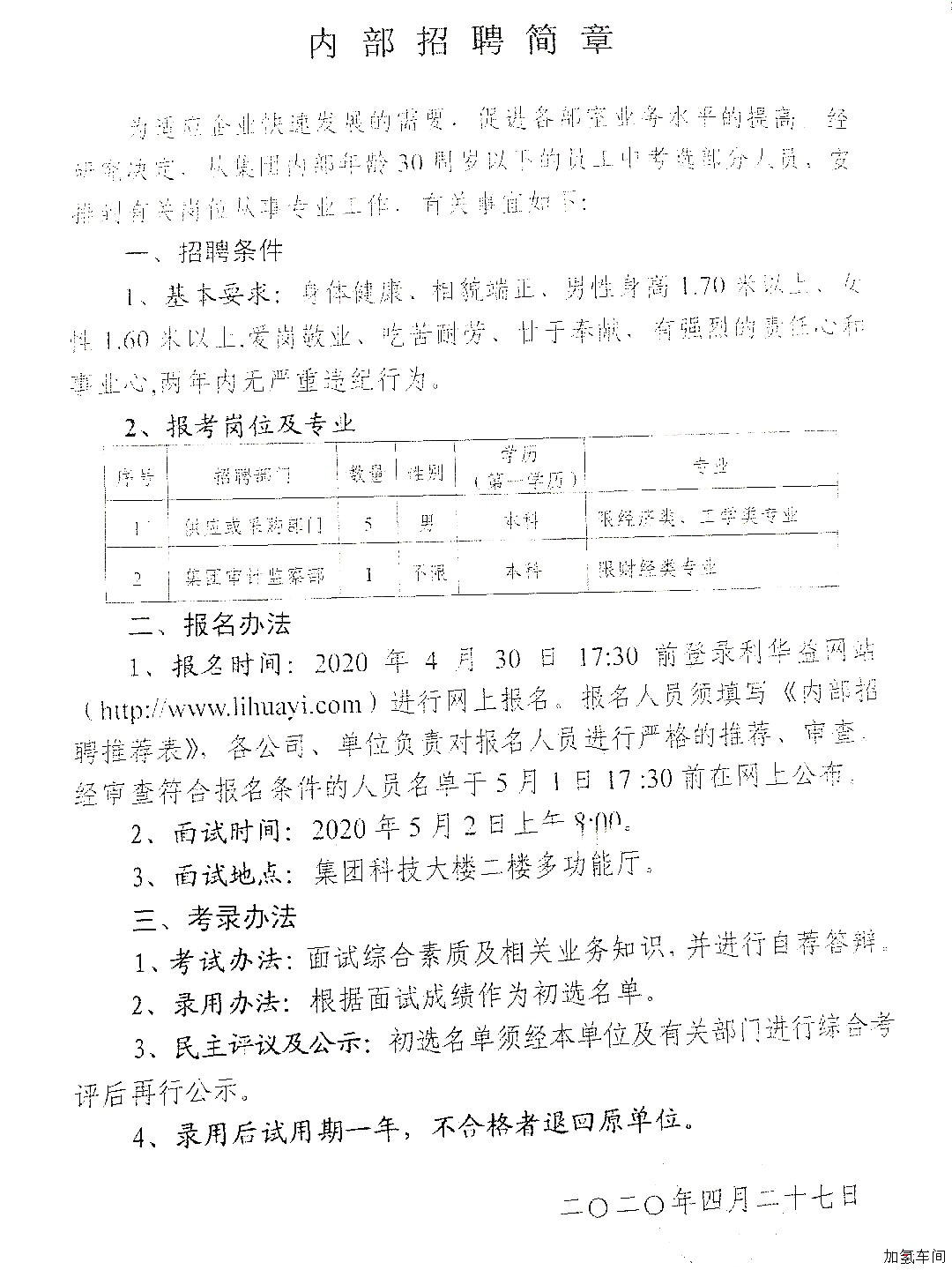 内部招聘简章