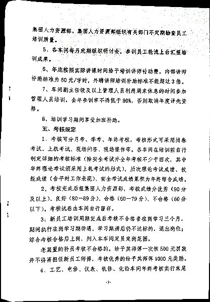 关于进一步加强集团员工培训、考核、管理的补充规定
