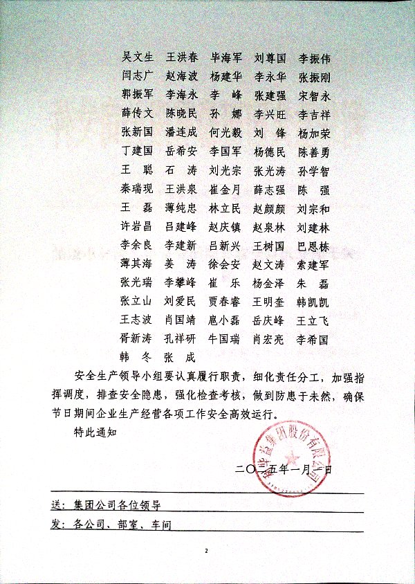 关于成立元旦至春节期间安全生产领导小组的通知