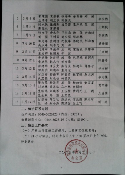关于强化2023年“两会”期间公司领导值班工作的通知