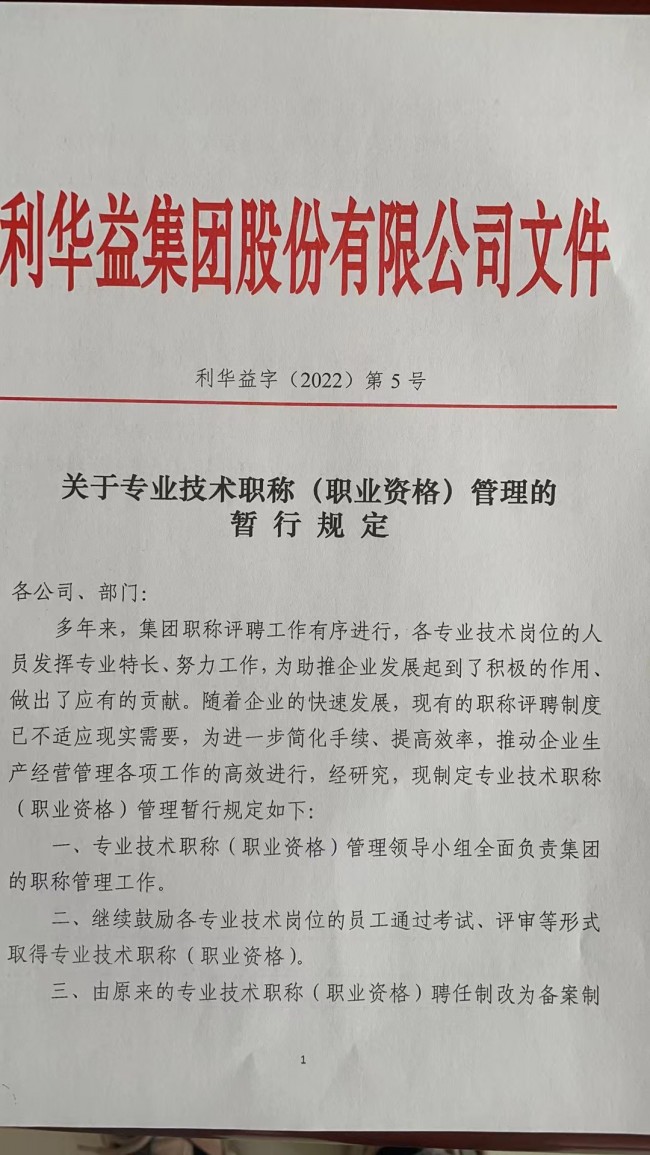 关于专业技术职称管理、薪酬等级设置的暂行规定