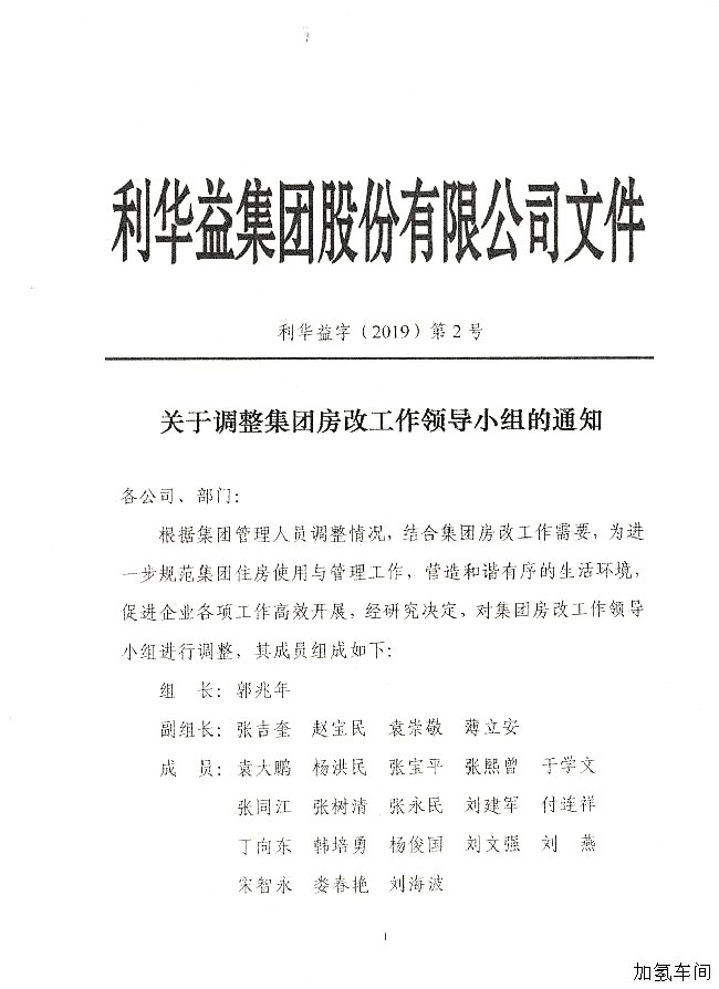 关于调整集团房改工作领导小组的通知